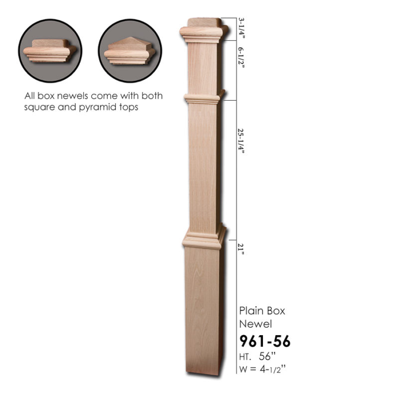 Wood Newel Posts for Stairs Box & Landing Newels