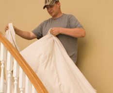 Cover Stairs with Drop Cloth