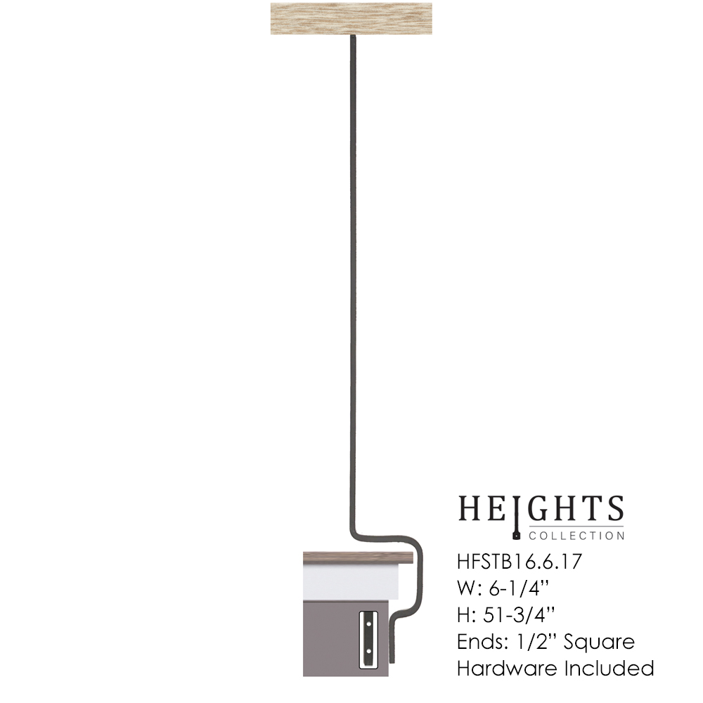 HFSTB16.6.17 Squared Wall Mount Iron Baluster House of