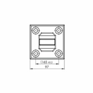 AX50.001.000.B.SP – 1/2″ Glass Spigot – Small Floor Mount Profile