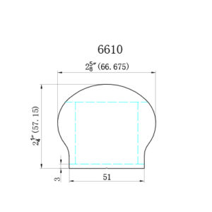 6610 - 2-1/4" x 2-5/8" Wood Handrail