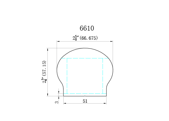 6610 - 2-1/4" x 2-5/8" Wood Handrail