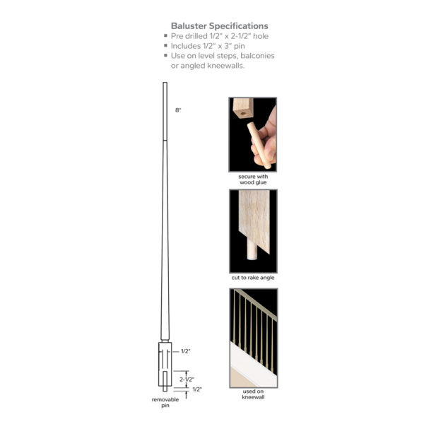 5014-42 - 1.25" x 42" Wooden Baluster - Rohe