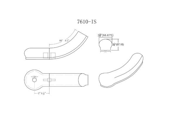 7610 Start Easing with Cap Wood Handrail Fitting