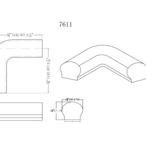 7611 Level Quarter Turn Wood Handrail Fitting