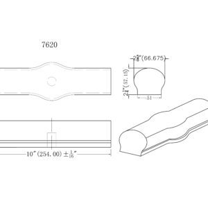 7620 Tandem Cap Wood Handrail Fitting