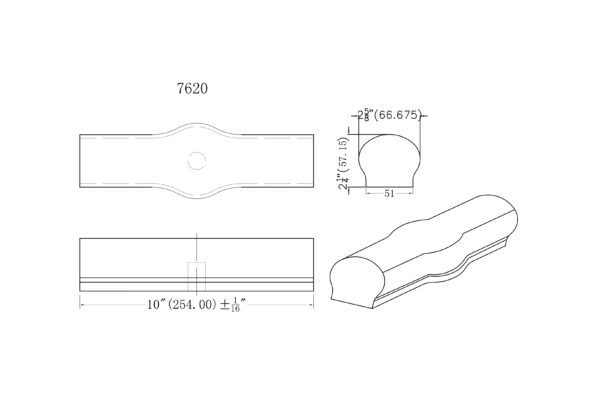 7620 Tandem Cap Wood Handrail Fitting