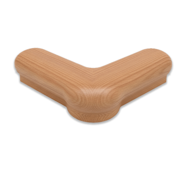 7621 Level Quarter Turn with Cap Wood Handrail Fitting