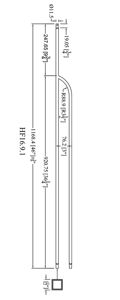16.9.1 Curved Double Leg Iron Baluster